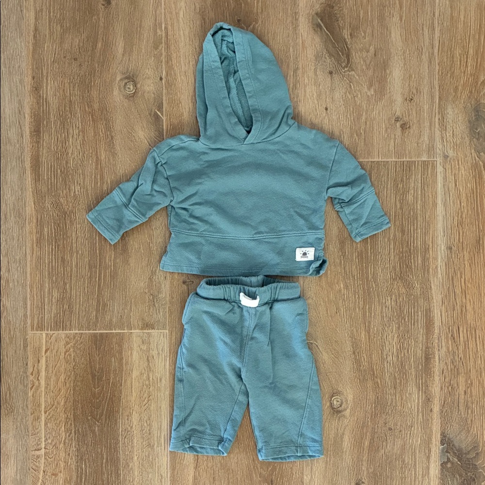 Little Co. Blue Hoodie and Pants Set 9M